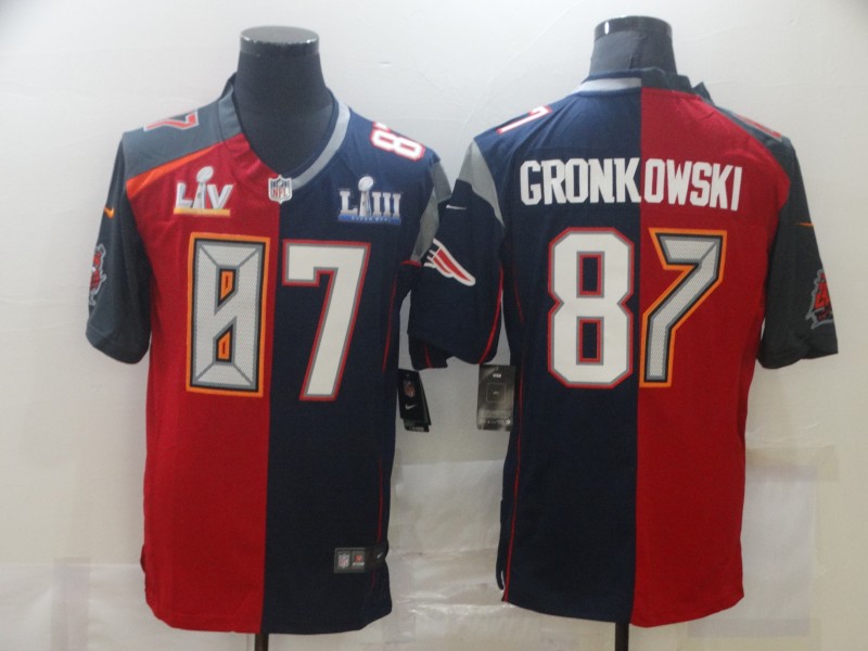Men's Tampa Bay Buccaneers Rob Gronkowski #87 Red/Blue Jersey